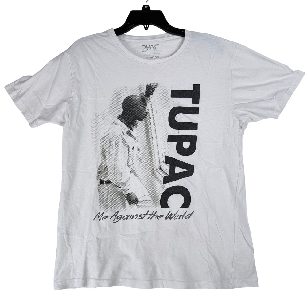 Bravado 2Pac Graphic Tee Men Large White Me Against The World Hip Hop Rap Street